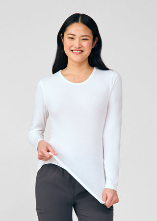 White Long-Sleeve Tee Scrubs