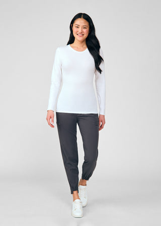 White Long-Sleeve Tee Scrubs
