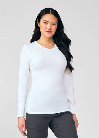 White Long-Sleeve Tee Scrubs