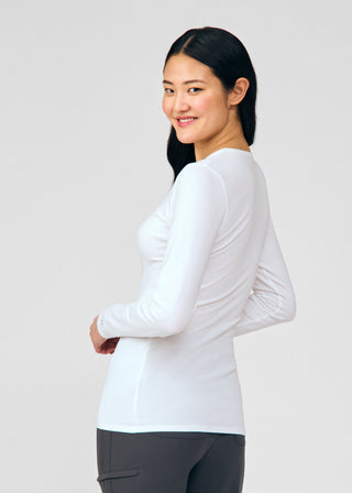 White Long-Sleeve Tee Scrubs