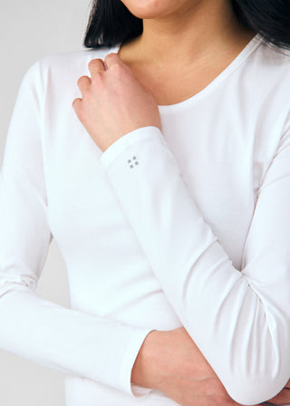 White Long-Sleeve Tee Scrubs