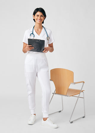 White Forward Jogger Pants Scrubs