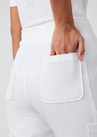 White Forward Jogger Pants Scrubs