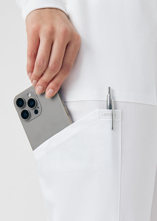 White ProFlex Jogger Pants Scrubs