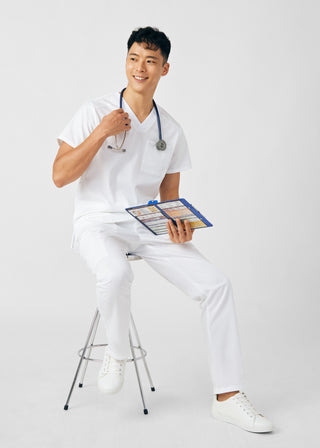 White ProFlex Cargo Pants Scrubs