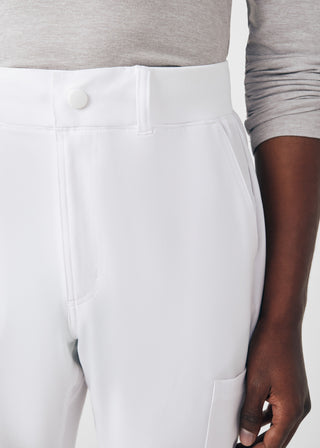 White Forward Cargo Pants Scrubs