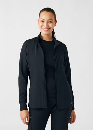Black Forward 3-Pocket Jacket Scrubs