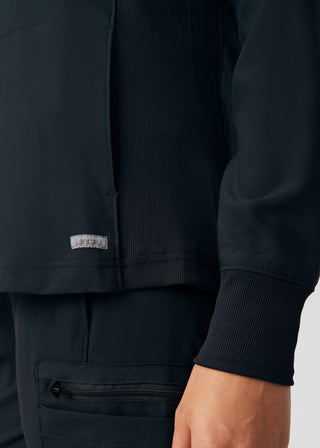 Black Forward 3-Pocket Jacket Scrubs