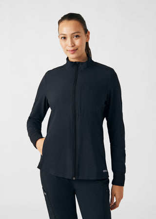 Black Forward 3-Pocket Jacket Scrubs