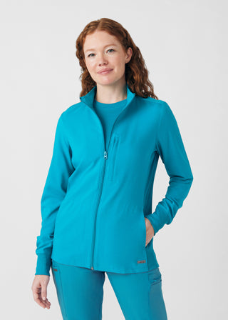 Teal Forward 3-Pocket Jacket Scrubs