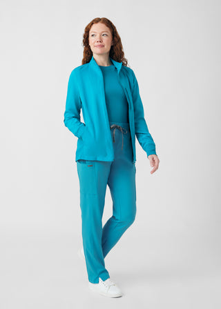 Teal Forward 3-Pocket Jacket Scrubs