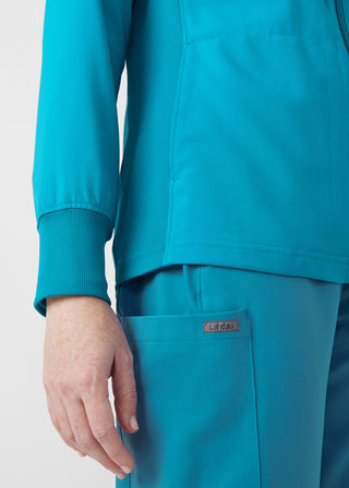 Teal Forward 3-Pocket Jacket Scrubs