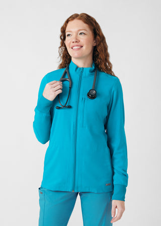 Teal Forward 3-Pocket Jacket Scrubs