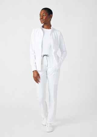 White Forward 3-Pocket Jacket Scrubs