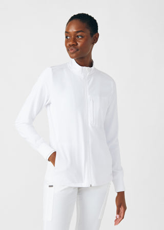 White Forward 3-Pocket Jacket Scrubs