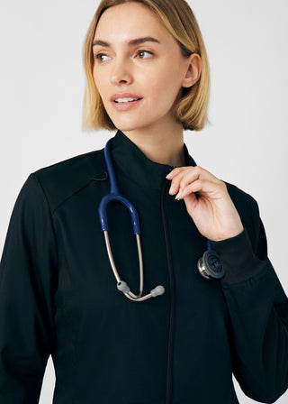 Black ProFlex 3-Pocket Jacket Scrubs