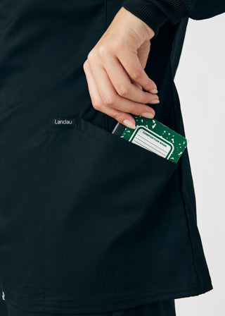 Black ProFlex 3-Pocket Jacket Scrubs