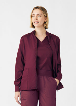 Wine ProFlex 3-Pocket Jacket Scrubs
