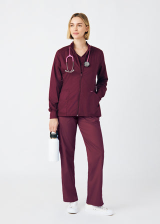 Wine ProFlex 3-Pocket Jacket Scrubs