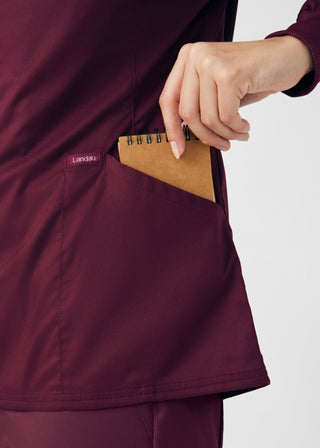 Wine ProFlex 3-Pocket Jacket Scrubs