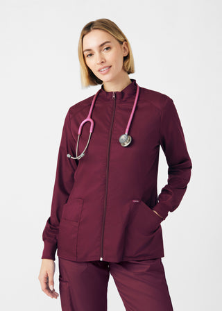 Wine ProFlex 3-Pocket Jacket Scrubs