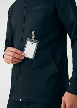 Black ProFlex 4-Pocket Jacket Scrubs
