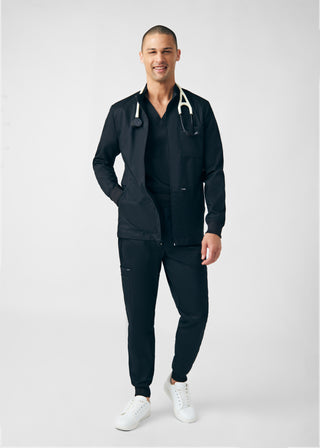 Black ProFlex 4-Pocket Jacket Scrubs