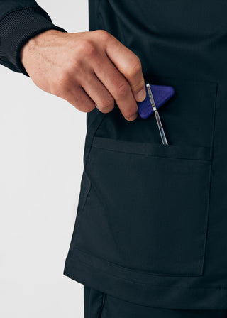 Black ProFlex 4-Pocket Jacket Scrubs