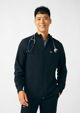 Black Forward 3-Pocket Jacket Scrubs