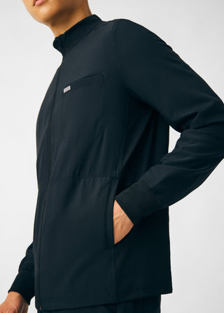 Black Forward 3-Pocket Jacket Scrubs