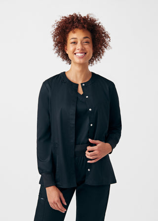 Black ProFlex 3-Pocket Jacket Scrubs