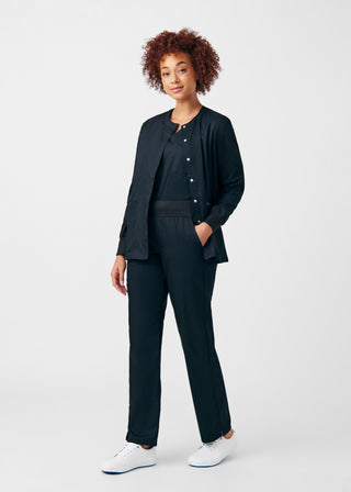 Black ProFlex 3-Pocket Jacket Scrubs