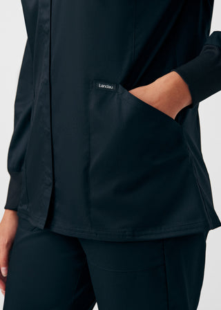 Black ProFlex 3-Pocket Jacket Scrubs
