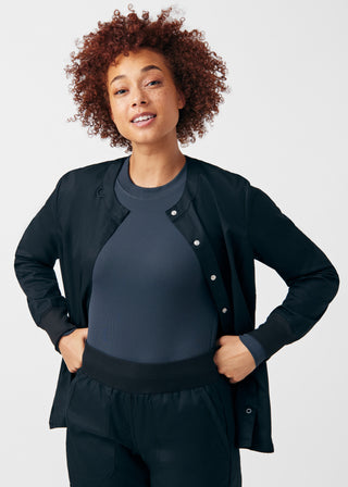 Black ProFlex 3-Pocket Jacket Scrubs