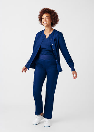 True Navy ProFlex 3-Pocket Jacket Scrubs