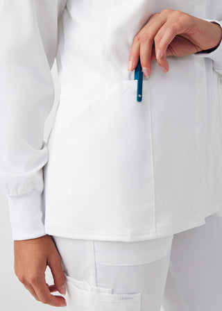 White ProFlex 3-Pocket Jacket Scrubs