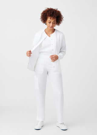 White ProFlex 3-Pocket Jacket Scrubs