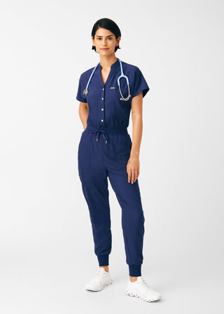 Navy Forward 8-Pocket Cargo Jumpsuit Scrubs