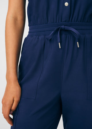 Navy Forward 8-Pocket Cargo Jumpsuit Scrubs
