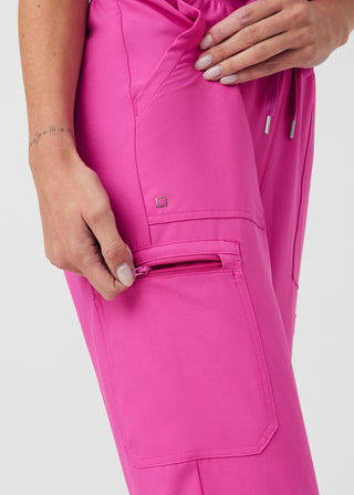 Rose Violet Forward 8-Pocket Cargo Jumpsuit Scrubs