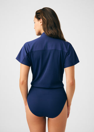 Navy Forward 1-Pocket Bodysuit Scrubs