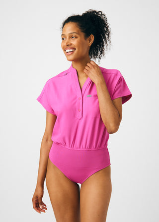 Rose Violet Forward 1-Pocket Bodysuit Scrubs