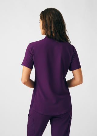 Eggplant Forward 3-Pocket V-Neck Top Scrubs