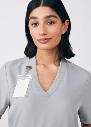 Gray Forward 3-Pocket V-Neck Top Scrubs