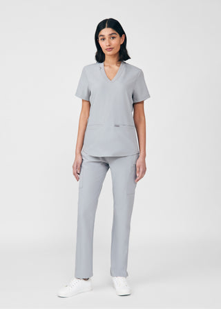 Gray Forward 3-Pocket V-Neck Top Scrubs