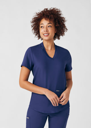 Navy Forward 3-Pocket V-Neck Top Scrubs