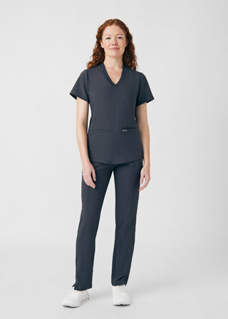 Pewter Forward 3-Pocket V-Neck Top Scrubs