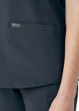 Pewter Forward 3-Pocket V-Neck Top Scrubs