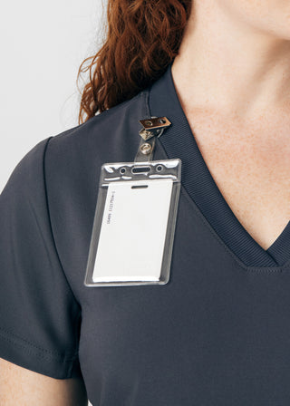 Pewter Forward 3-Pocket V-Neck Top Scrubs