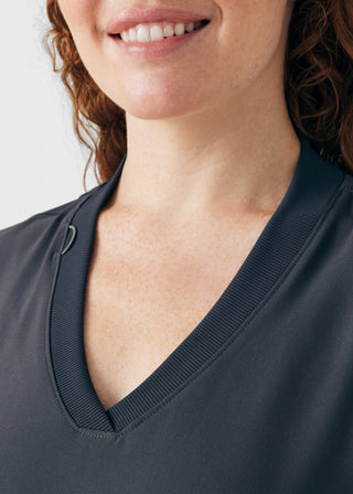 Pewter Forward 3-Pocket V-Neck Top Scrubs